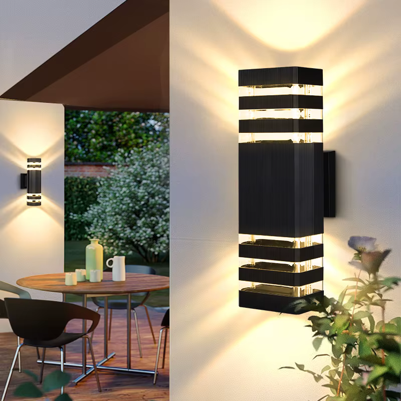 LED appliques extérieures E27 haut vers le bas applique murale extérieure IP65 LED étanche applique lampe pour porche porte d'entrée jardin applique