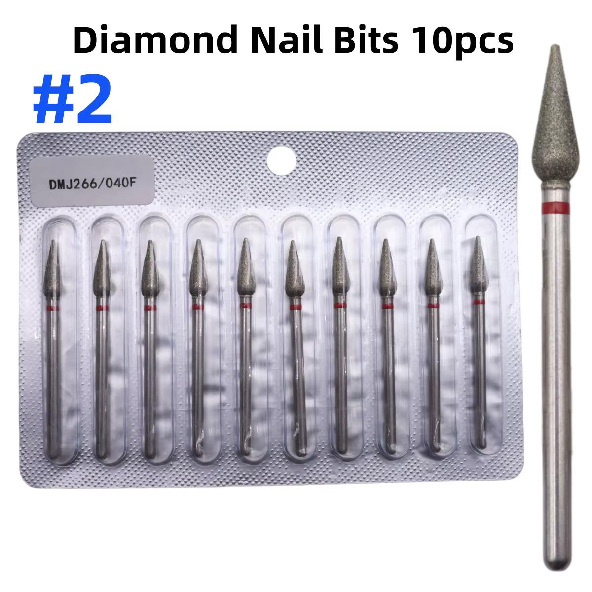 Ensemble de 10 embouts de perceuse à ongles en diamant pour manucure russe – Préparation des cuticules