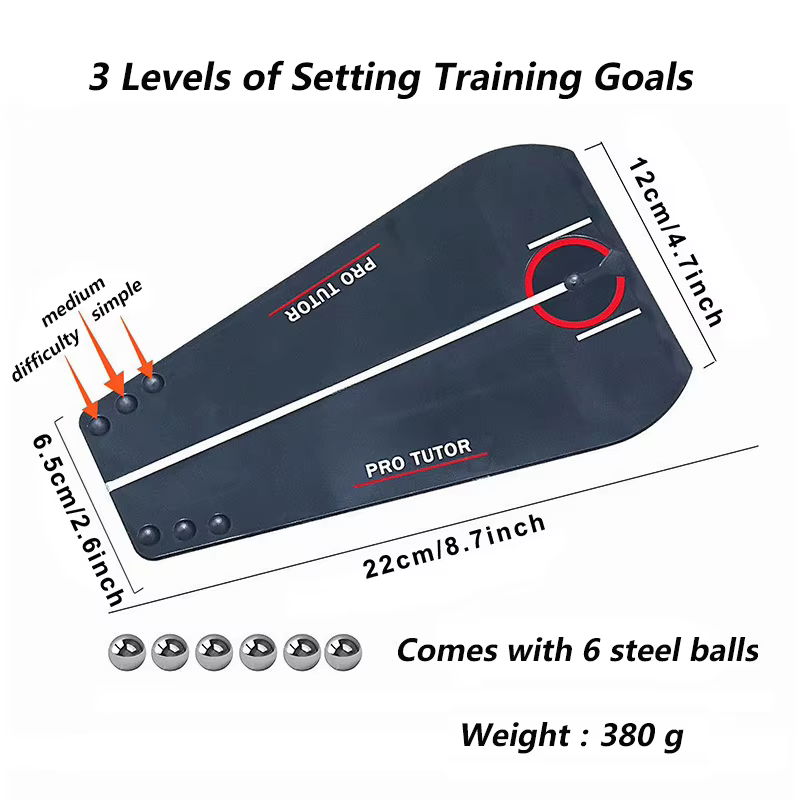 Entraîneur de tuteur de golf portable multifonctionnel, aides à l'entraînement de putting de golf, planche d'exercice guidée de putter d'entraînement intérieur