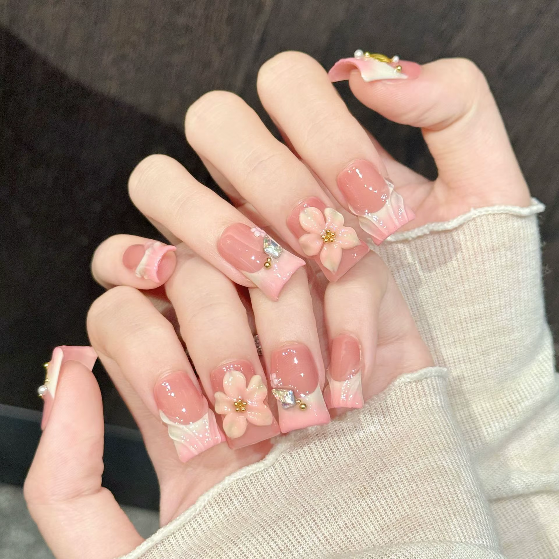 10 pièces d'ongles artificiels pressés à la main