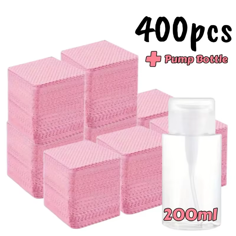 20/600 lingettes démaquillantes sans peluches pour ongles