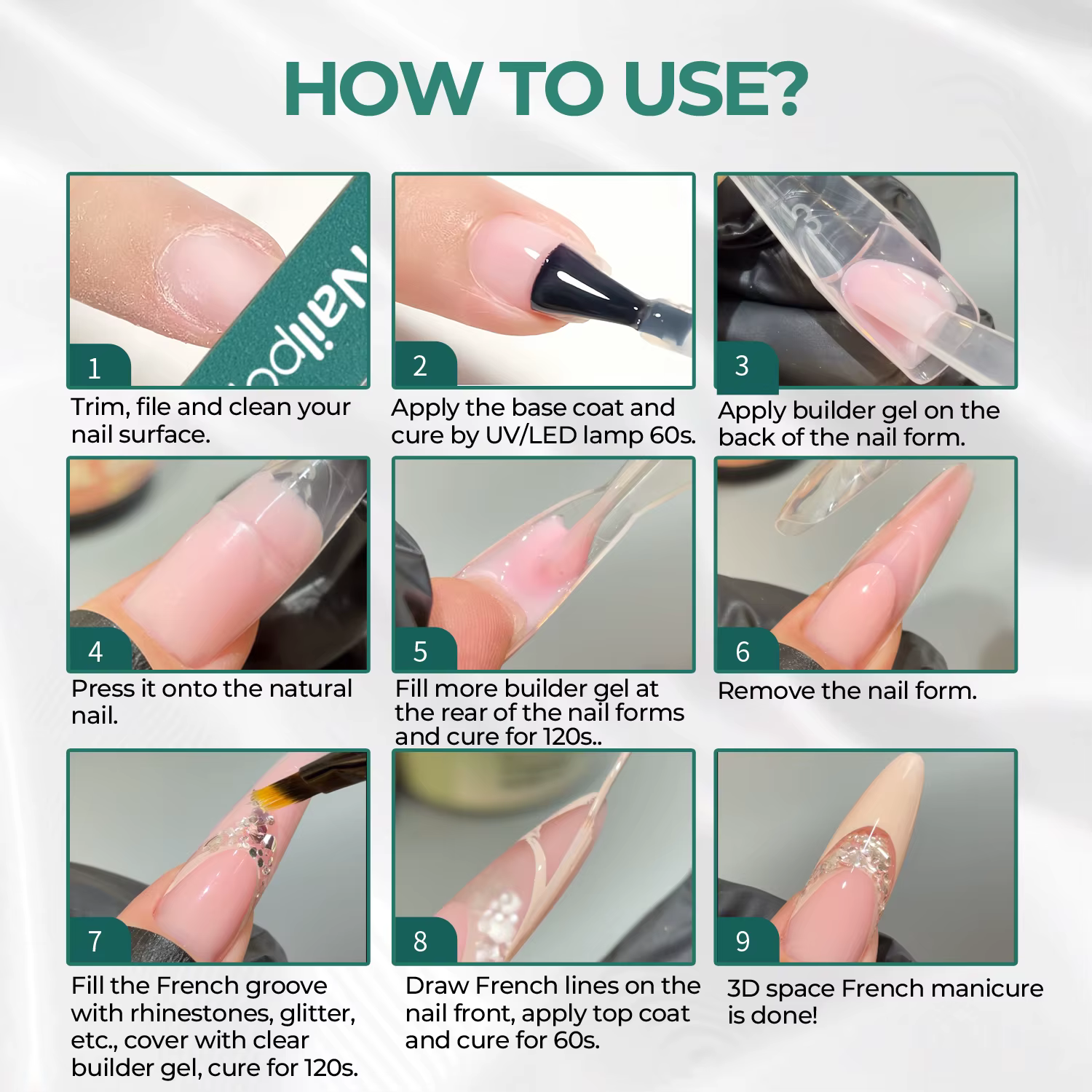 Nailpop F1 Moules à ongles doubles professionnels pour extension