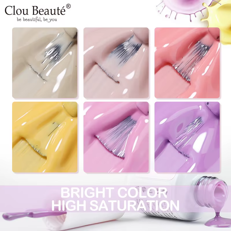 Clou Beaute 15ml rouge noir blanc vert néon Gel vernis à ongles couche de finition velours haut 400 couleurs Gel Semi
