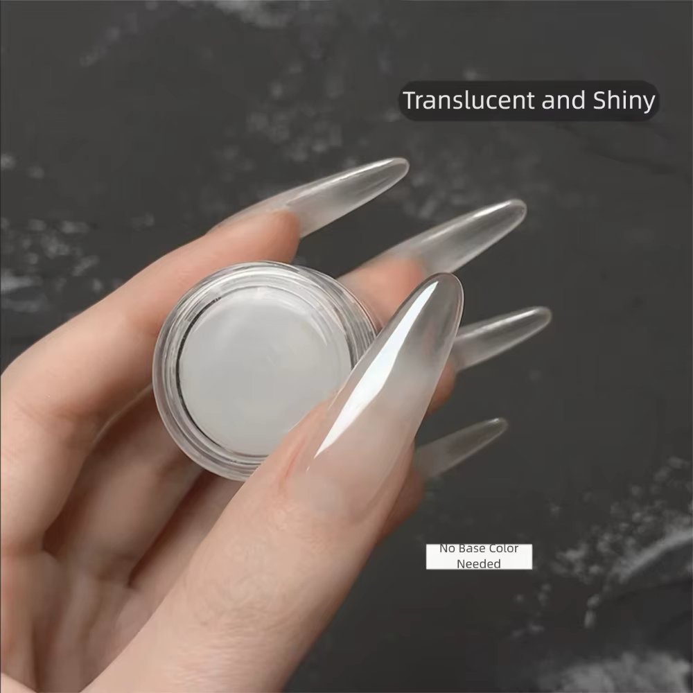 Poudre de paillettes blanc nacré pour ongles