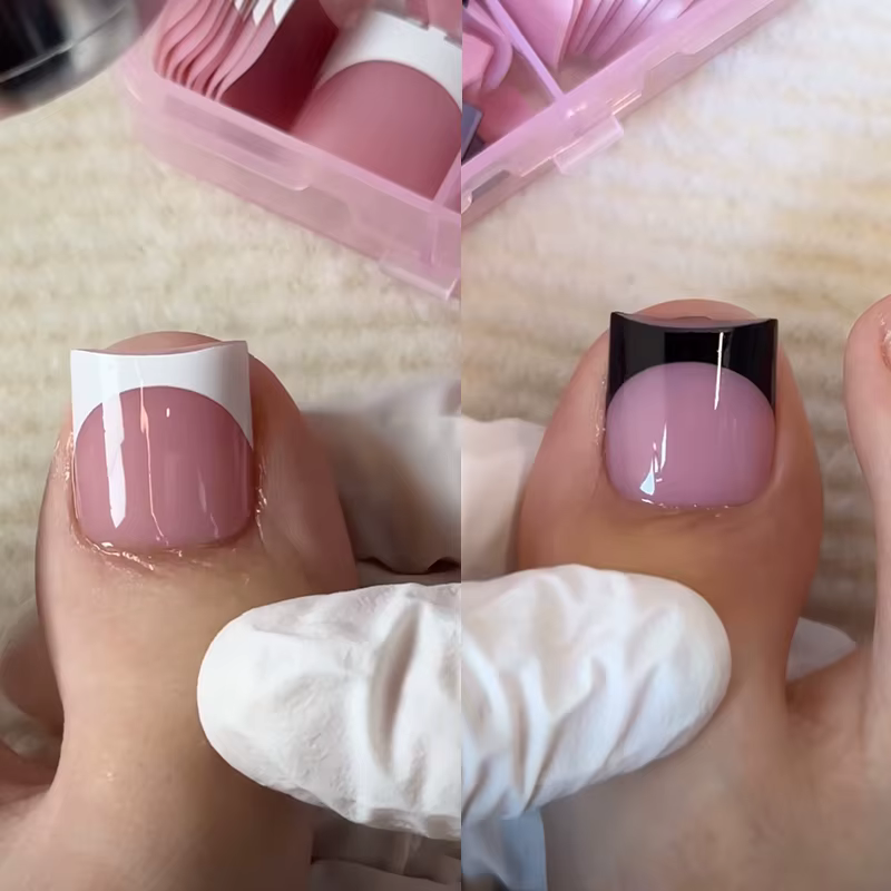 30 faux ongles carrés pour les orteils