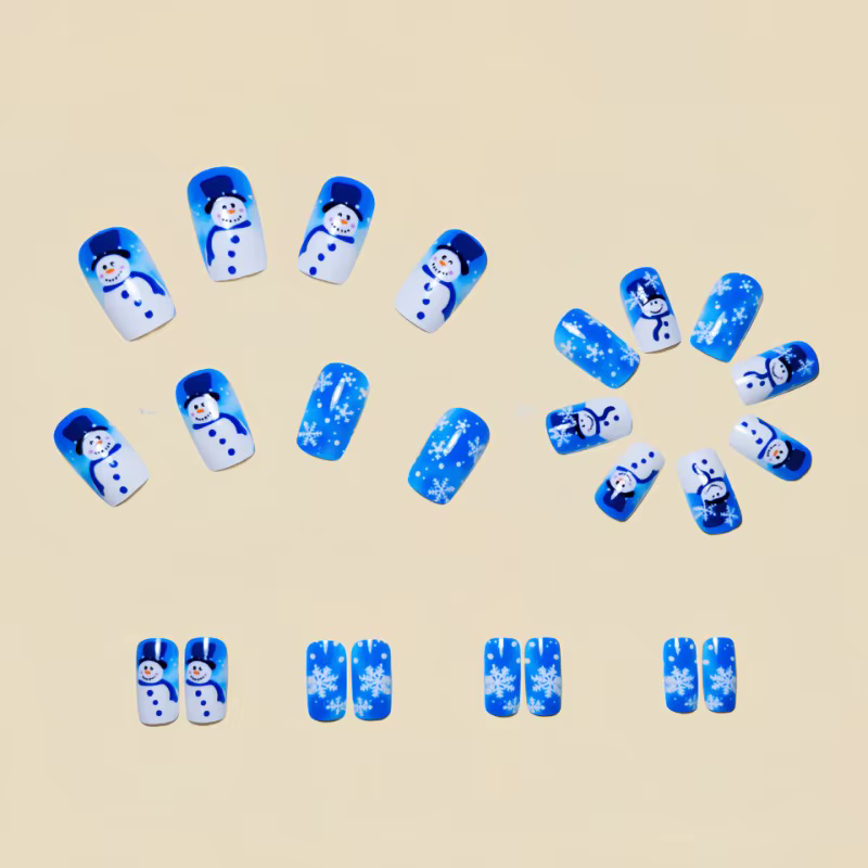 Faux ongles de Noël à pression avec colle