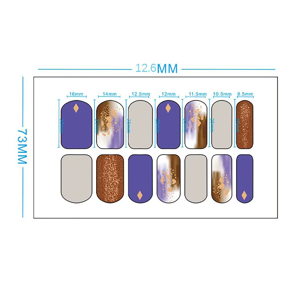 14 Bandes d'Autocollants en Gel Semi-Durcis pour Ongles