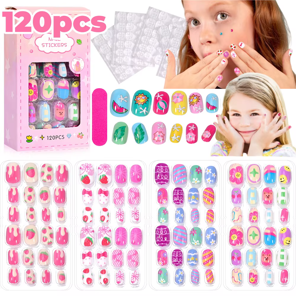 120 pièces enfants presse sur ongles