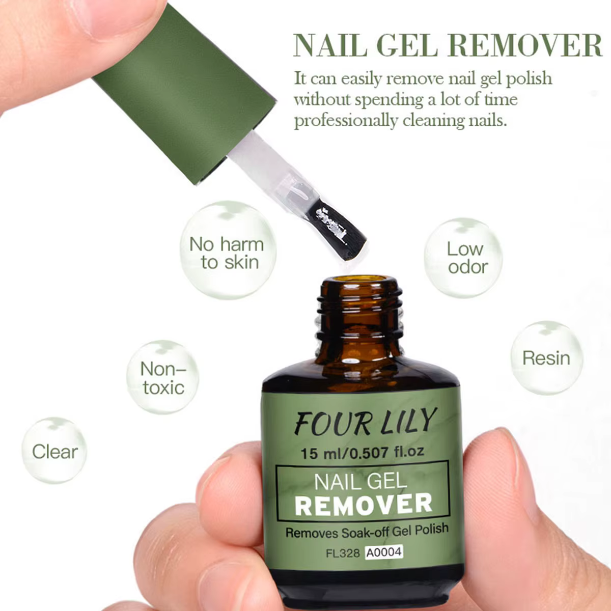 Dissolvant rapide pour gel à ongles 15 ml