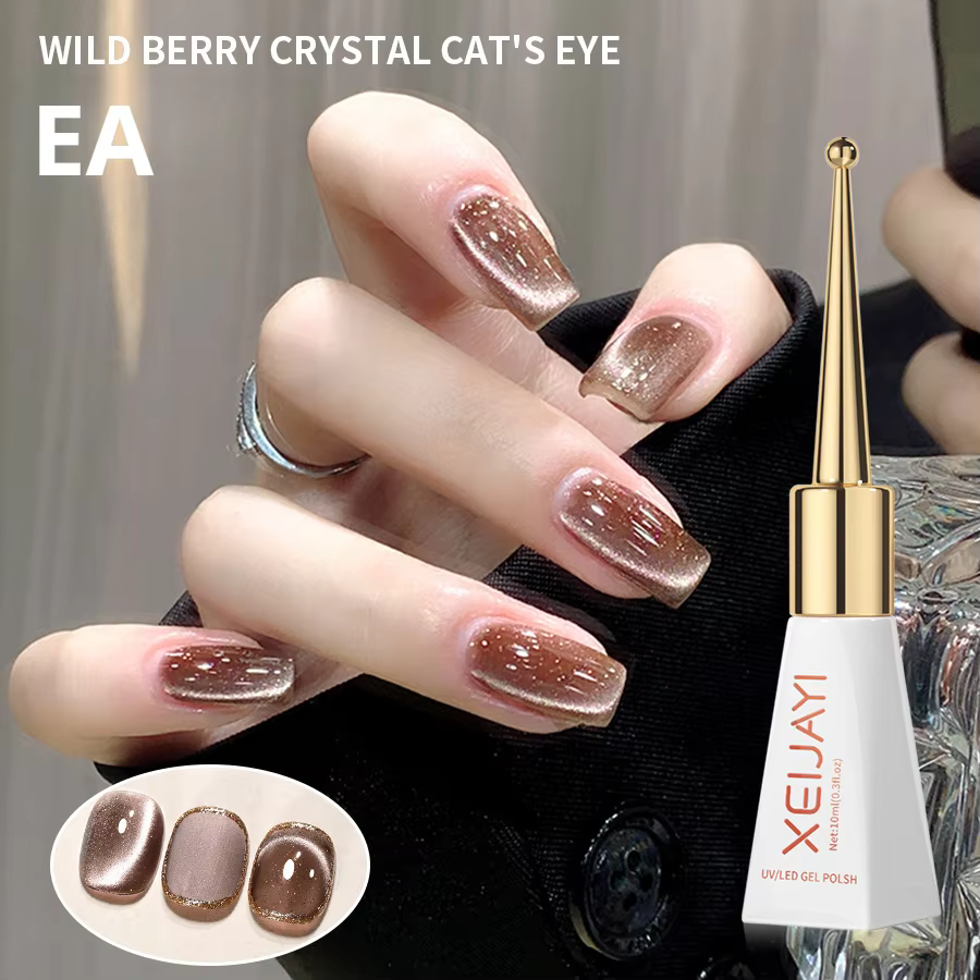XEIJAYI vernis Gel œil de chat vert paillettes Gel magnétique émaux Semi-permanents