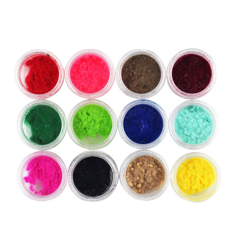 12 couleurs velours Nail Art paillettes flou flocage