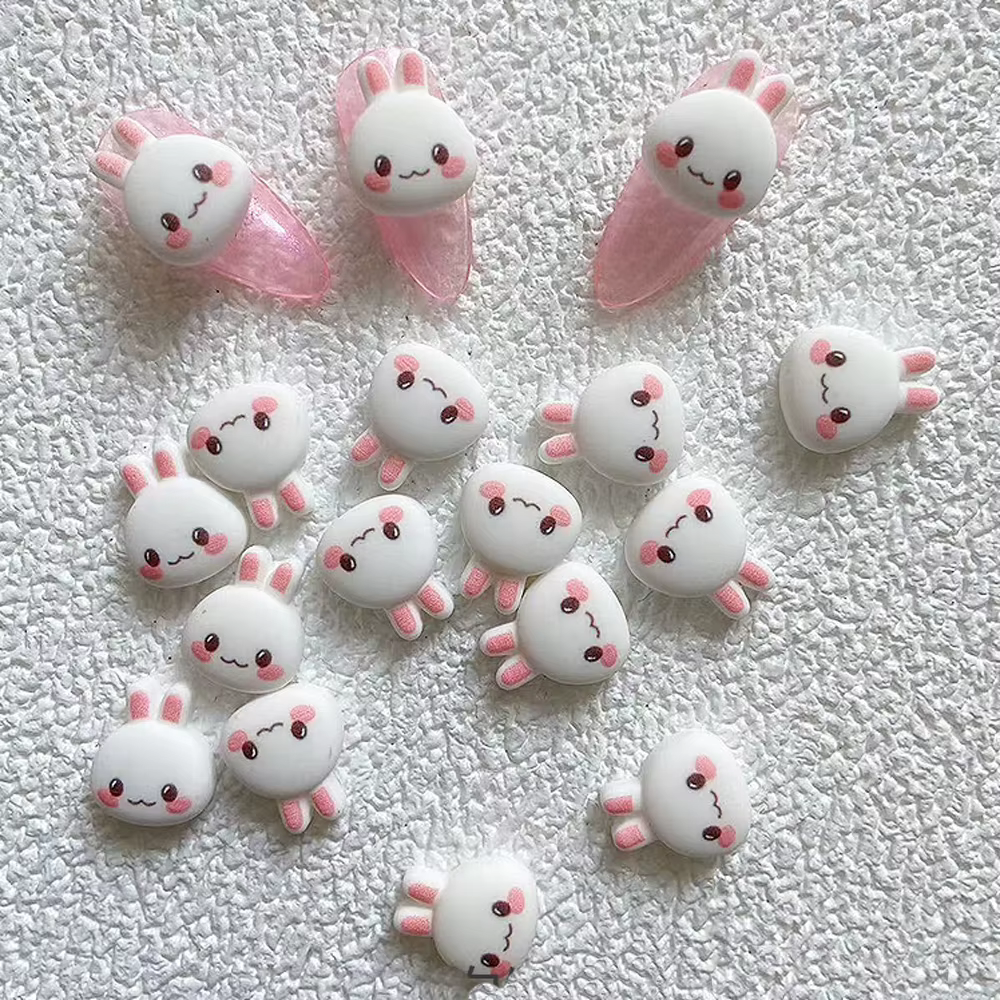 Breloques 3D en forme de lapin pour Nail Art