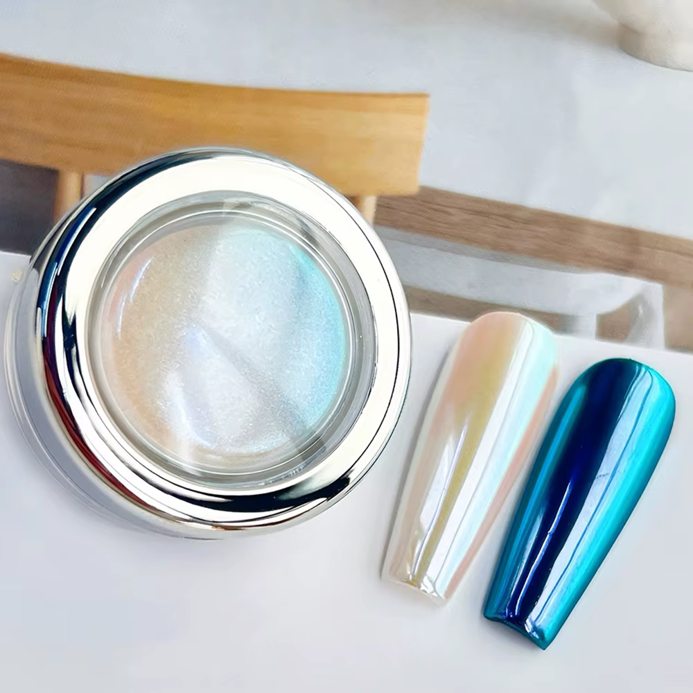 Aurora brillant Super paillettes pour ongles bricolage poudre chromée frottant Fine manucure décoration