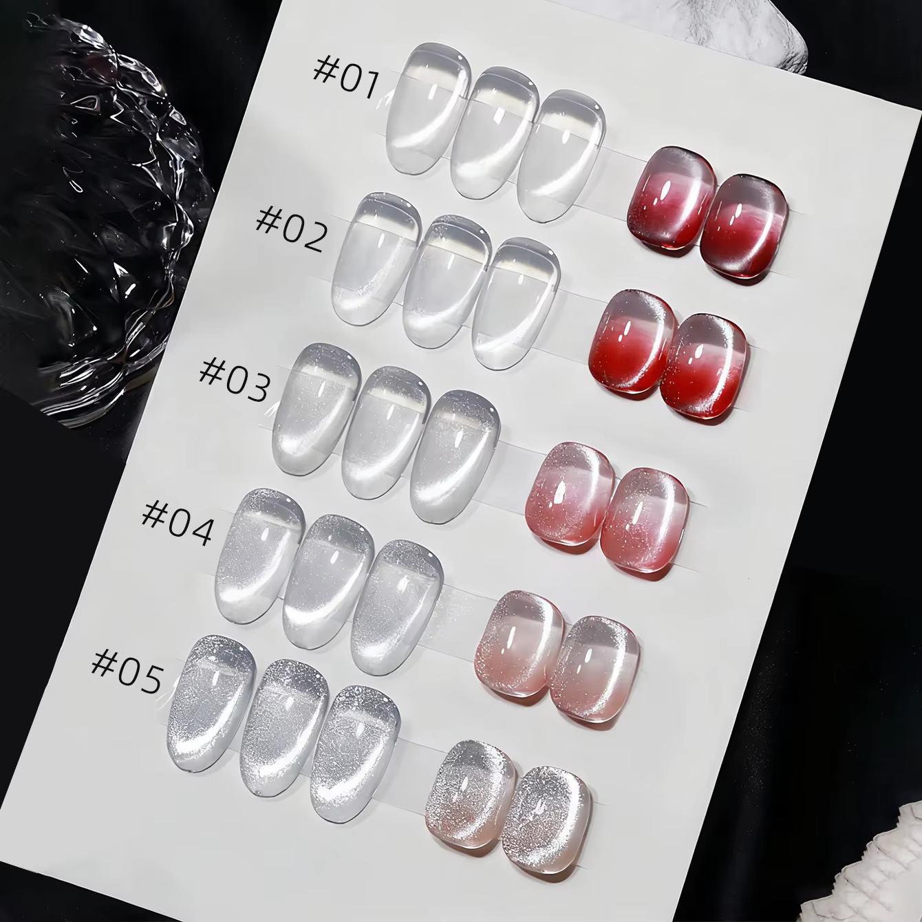 MIANEL 2026 Vernis à ongles gel œil de chat blanc transparent universel avec perles de verre pour manucure