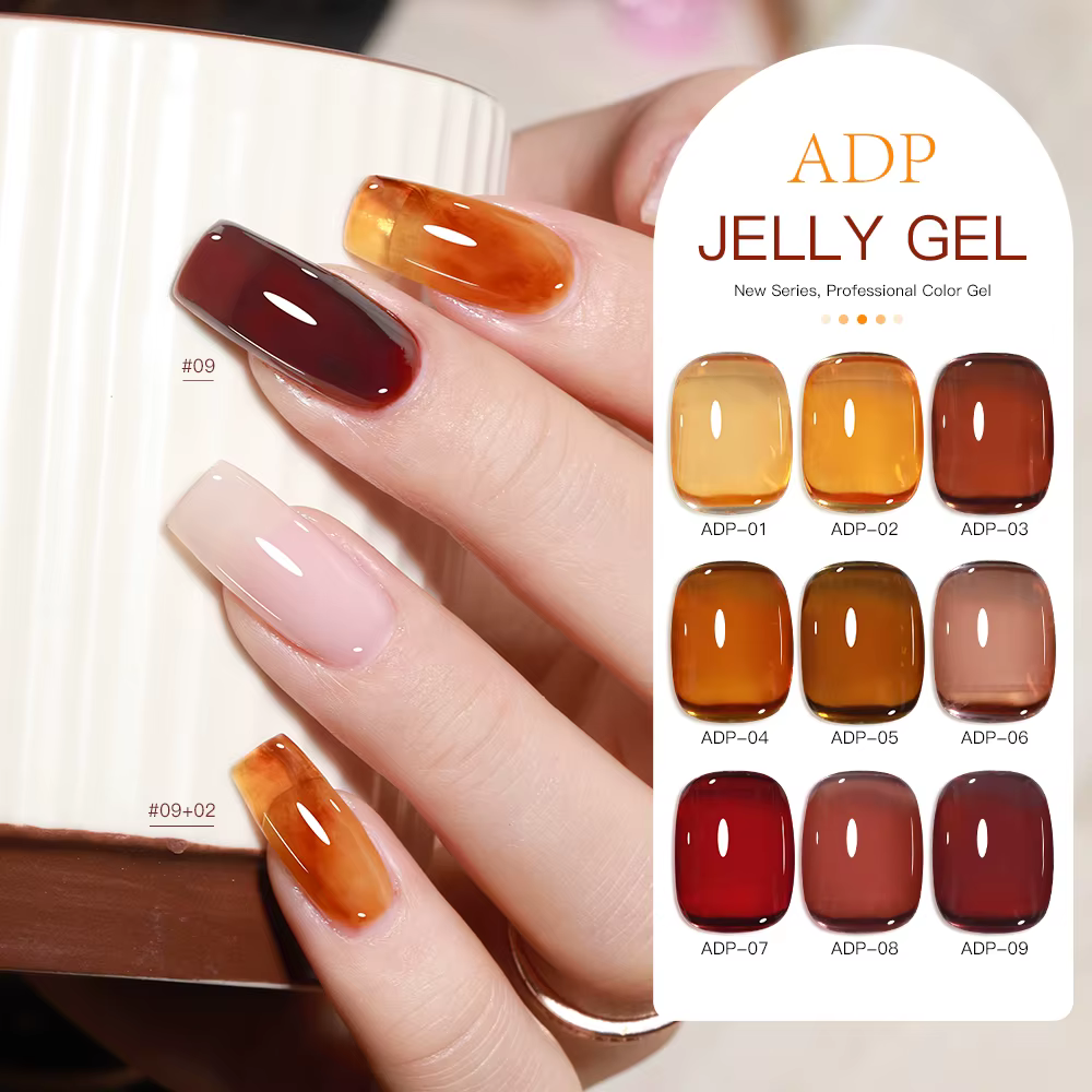 AS 15ml translucide ambre Gel Vernis à ongles couleur marron
