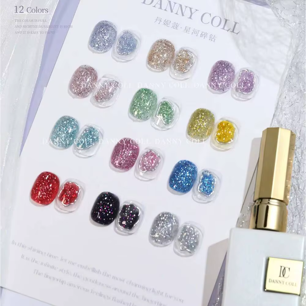 Vernis Gel Réfléchissant Scintillant Pailleté pour Nail Art – Kit de Gel Ongles Professionnel 15ml pour Salons de Manucure