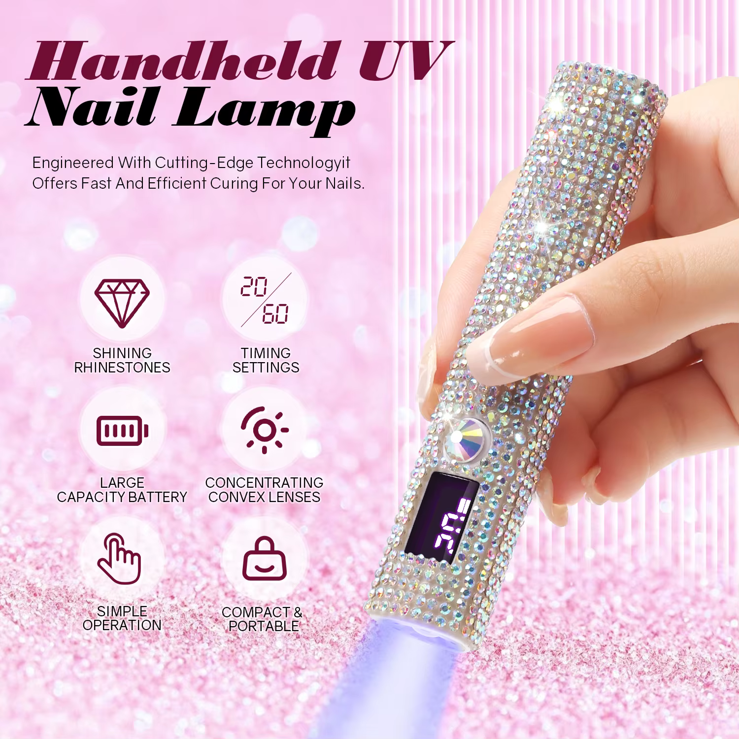 Lampe sèche-ongles portable UV/LED durcissement des ongles tout le vernis Gel outil d'art