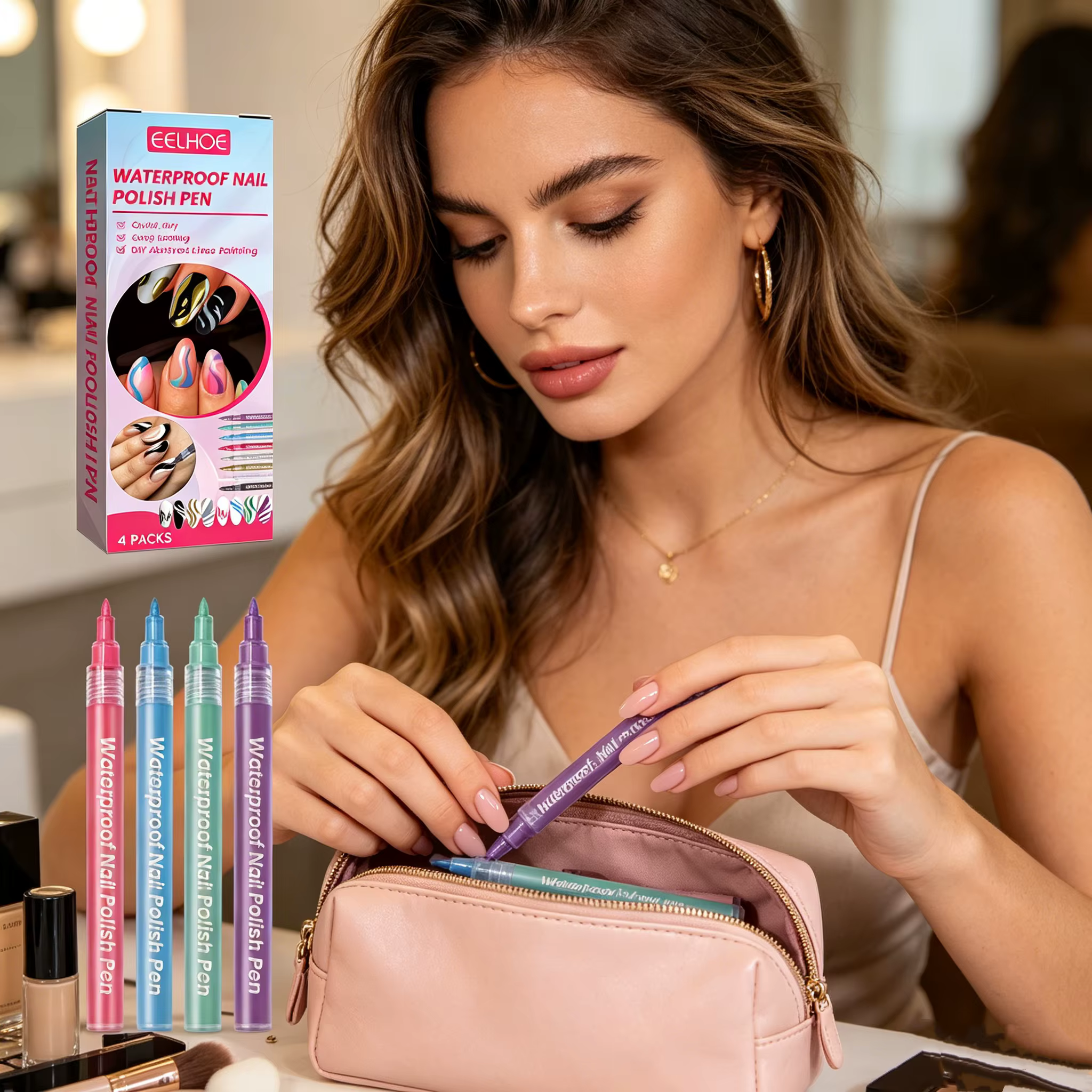 Stylos pour nail art, pour peindre vos ongles, faciles à appliquer, sans lampe, pour enfants, adultes, festivals, fêtes, crayons pour nail art pour femmes et hommes