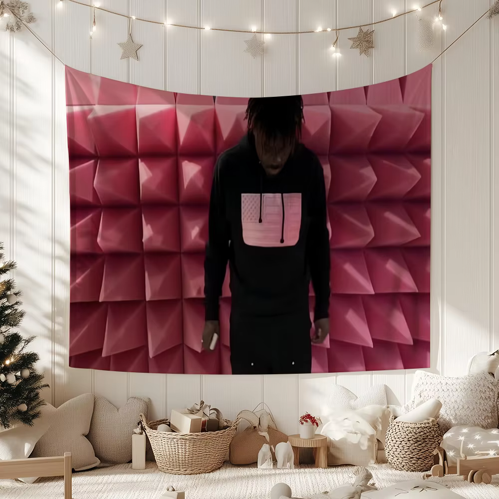 Drapeau rose de Pâques du rappeur Fakemink, idéal pour les fêtes, les clubs, la décoration murale intérieure et extérieure, bannière, cadeau pour les fans
