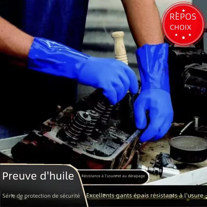 Gants industriels résistants aux produits chimiques, Protection épaisse, antidérapante, résistante à l'huile et aux acides