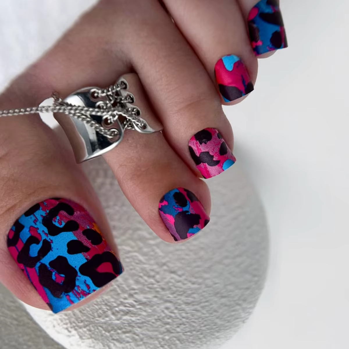 24 pièces Spice Girl faux ongles imprimé léopard