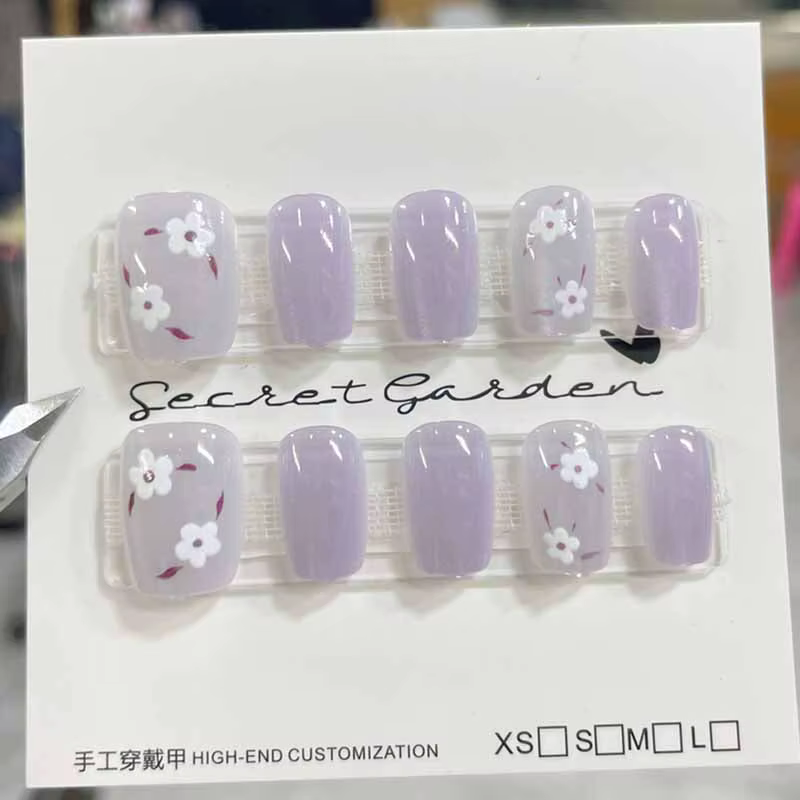 10 pièces mignon marguerite chat yeux presse sur ongles portable faux