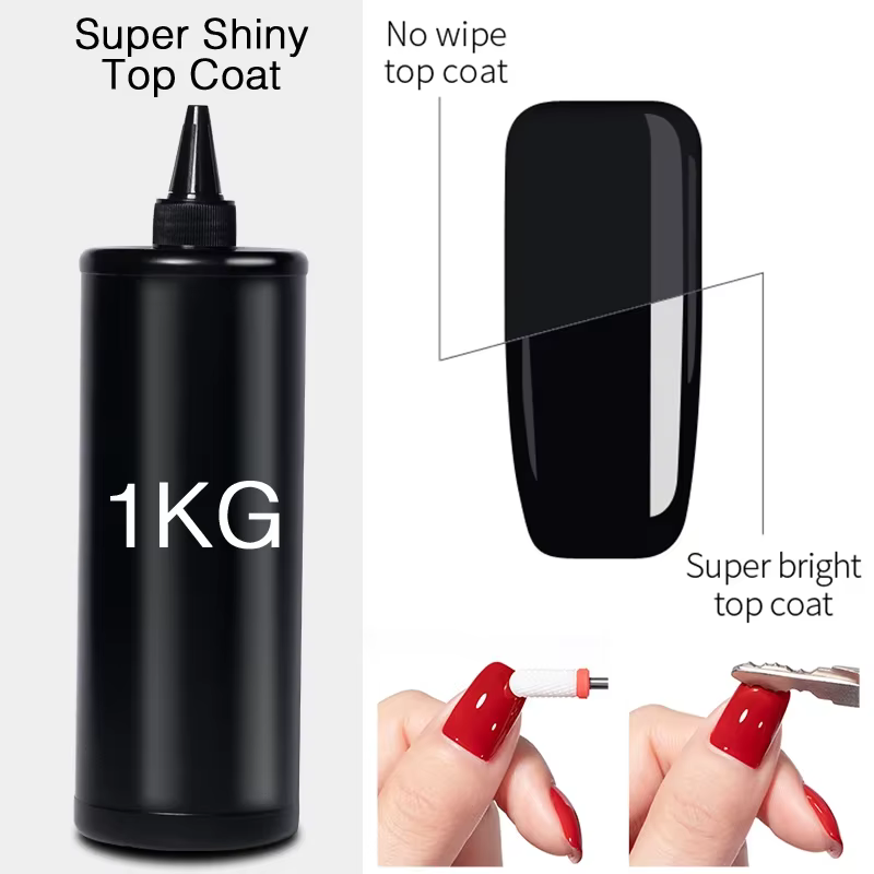 BOZLIN 250ml/500ml/1KG Super Brillant Top Coat Couleur Base Gel UV Mat Top