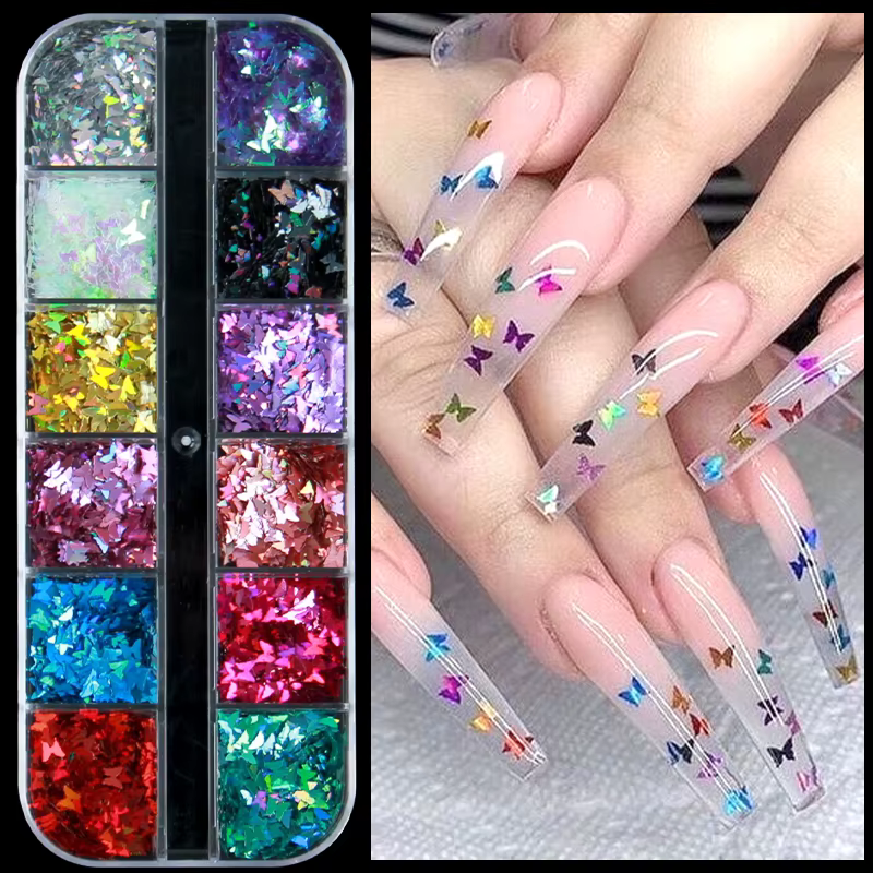 Fluorwidess-Paillettes Papillon pour Nail Art