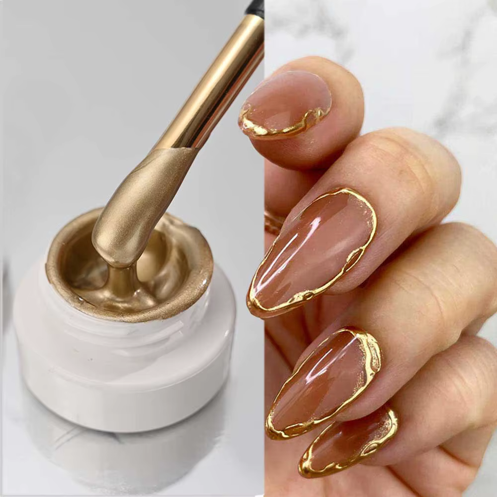 Vernis à ongles en Gel pour peinture métallique dorée