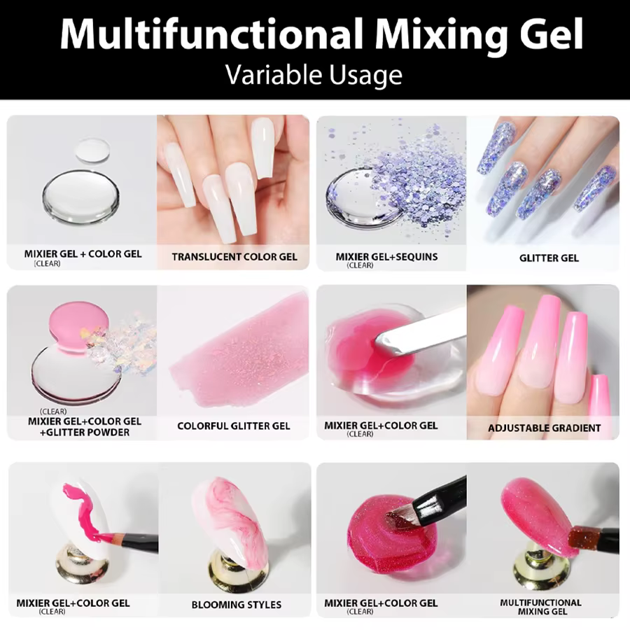 QAZIXU 20ml Gel de mélange pour vernis à ongles UV LED