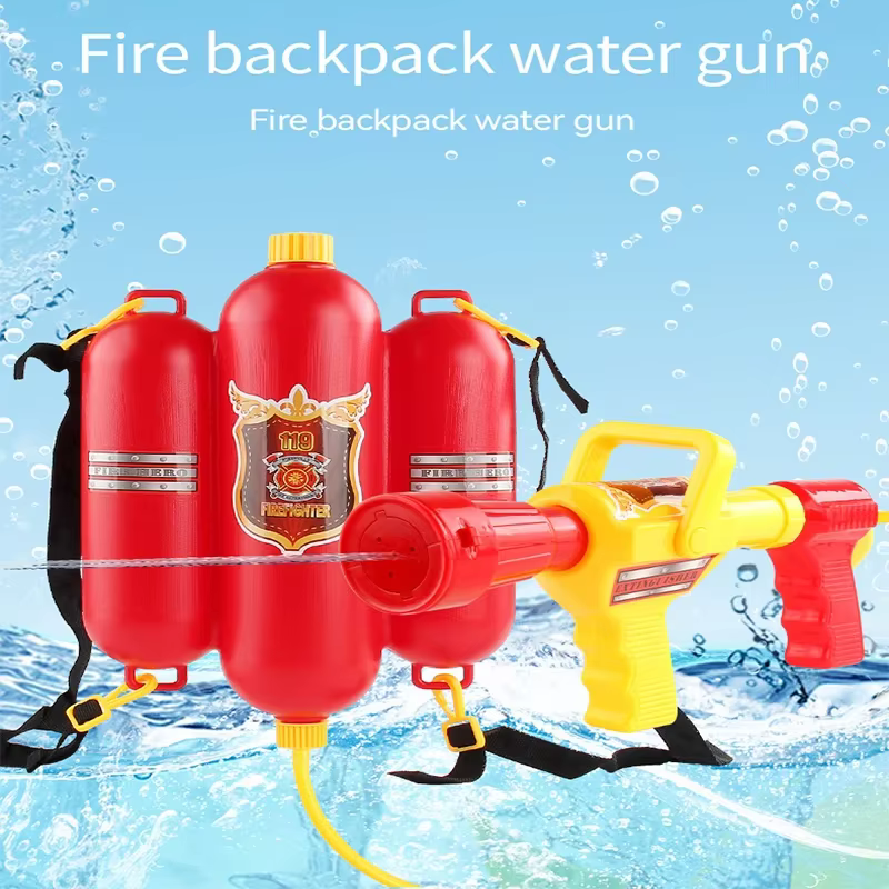 Pistolet à eau de pompier avec sac à dos, grande capacité, pour jeu de rôle et piscine