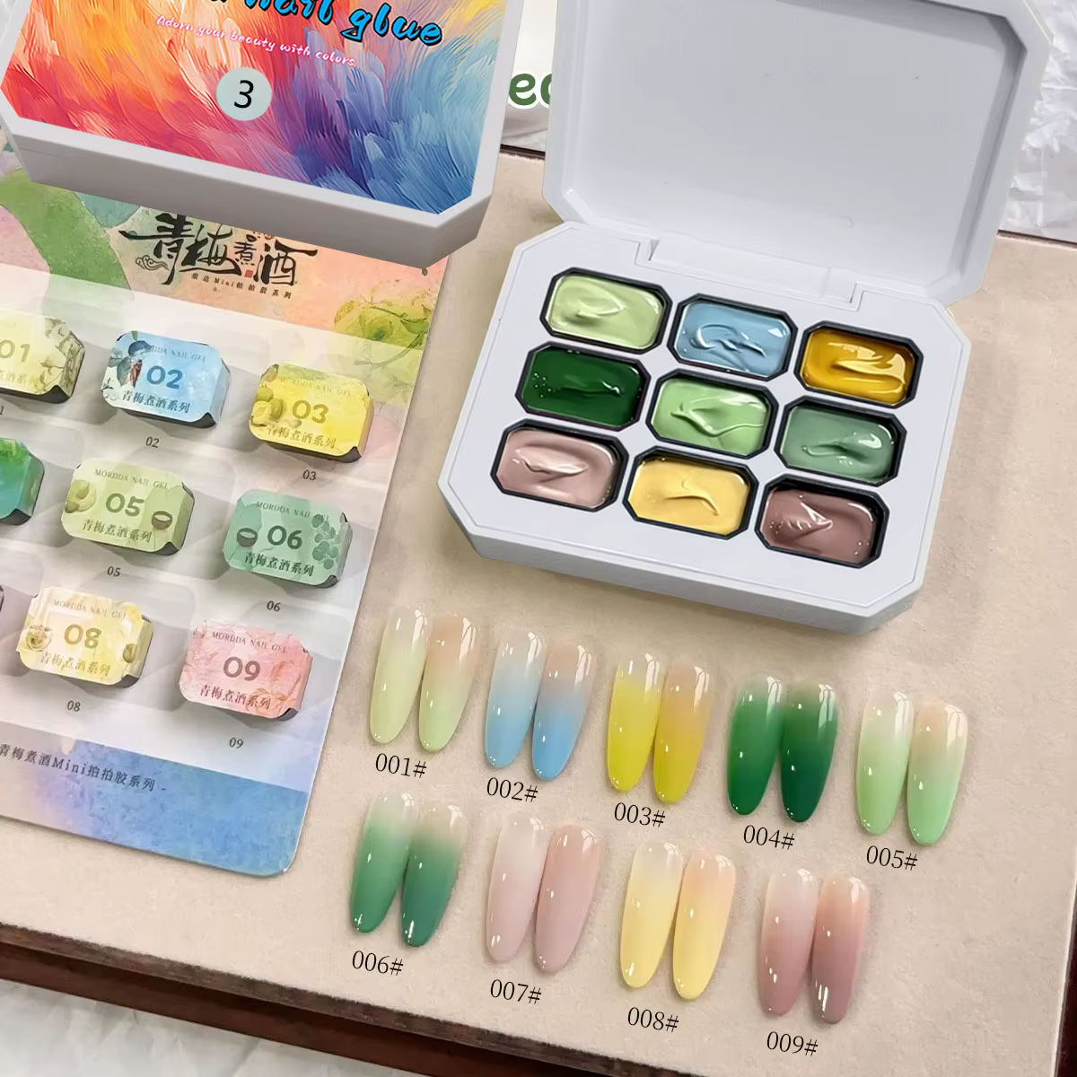 1 pièce de vernis à ongles gel solide 9 couleurs