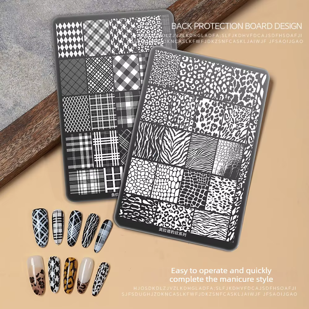 1 pièce Plaque de stamping pour ongles avec 30 motifs