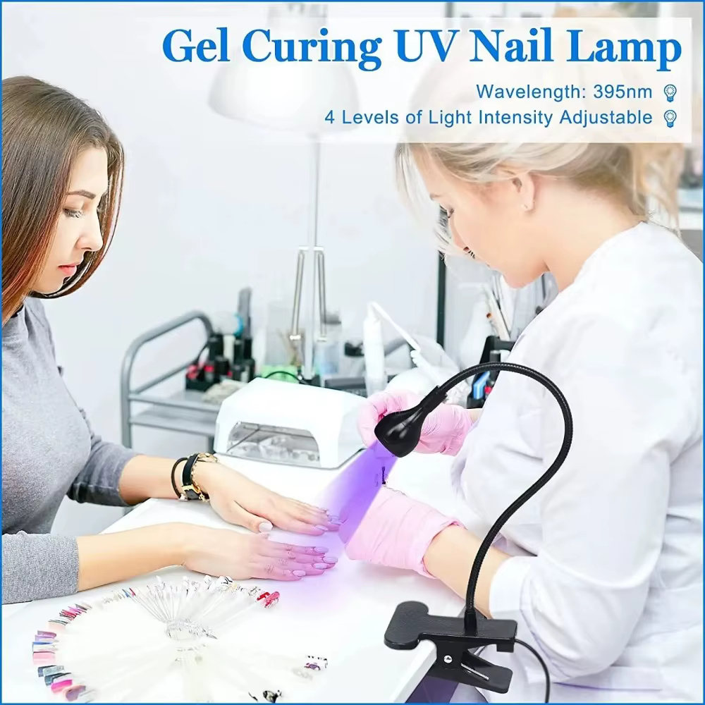Sèche-ongles lumière UV lampe à ongles 395nm longueur d'onde Clip-on bureau Mini USB