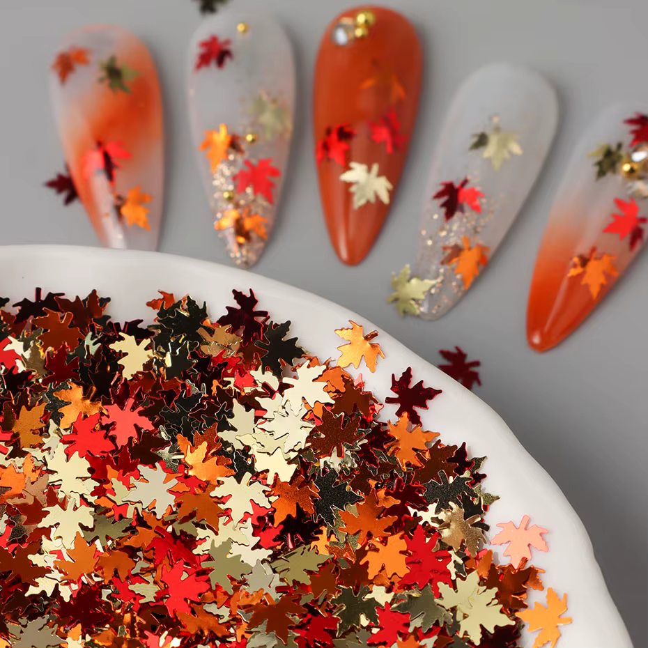 Feuille d'érable de couleurs mélangées pour Nail Art