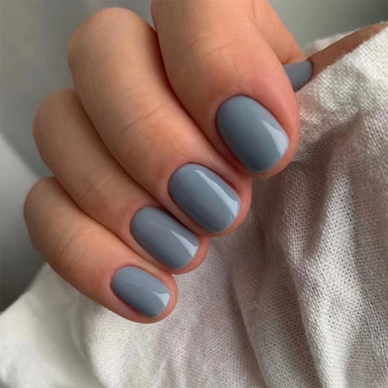 24 pièces/ensemble couleur unique brillant Faux ongles couverture complète amovible