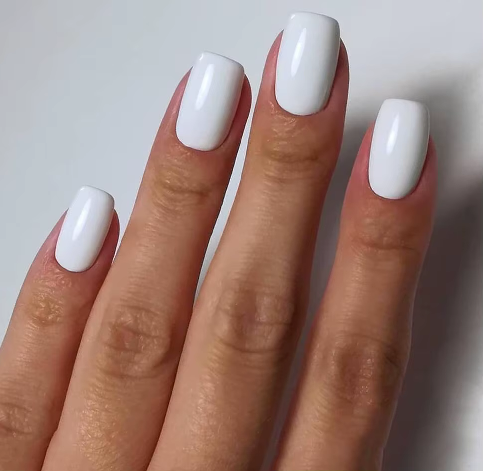 120 pièces/boîte blanc pur presse sur ongles 10 tailles court carré couverture complète faux