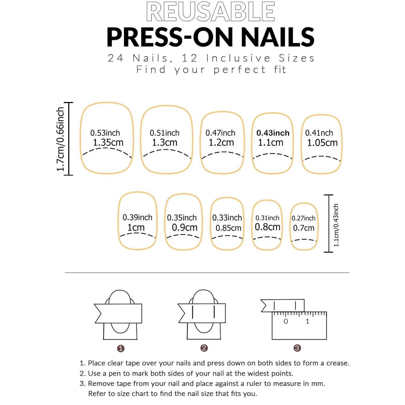 Faux ongles français simples et brillants