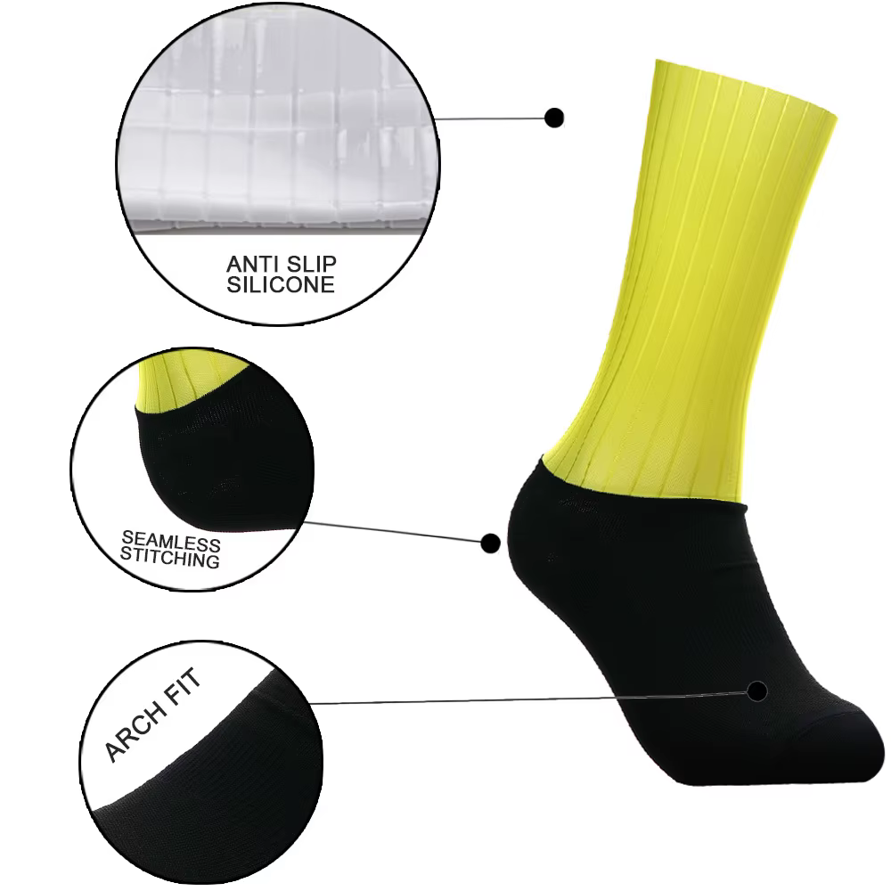 Chaussettes aérodynamiques de l'équipe de vélo, antidérapantes, sans couture, pour vélo de route, course en plein air, Sport à Compression, nouvelle collection