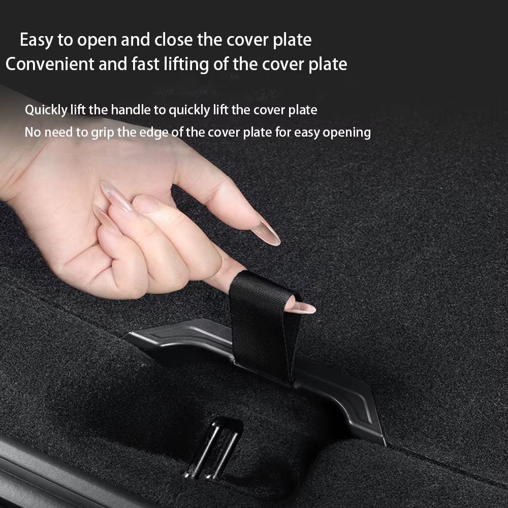 Pour Tesla nouveau modèle Y Juniper 2025 2 pièces couvercle de coffre poignée corde Nylon + ABS couvercle de coffre arrière avant arrière poignée auxiliaire accessoires