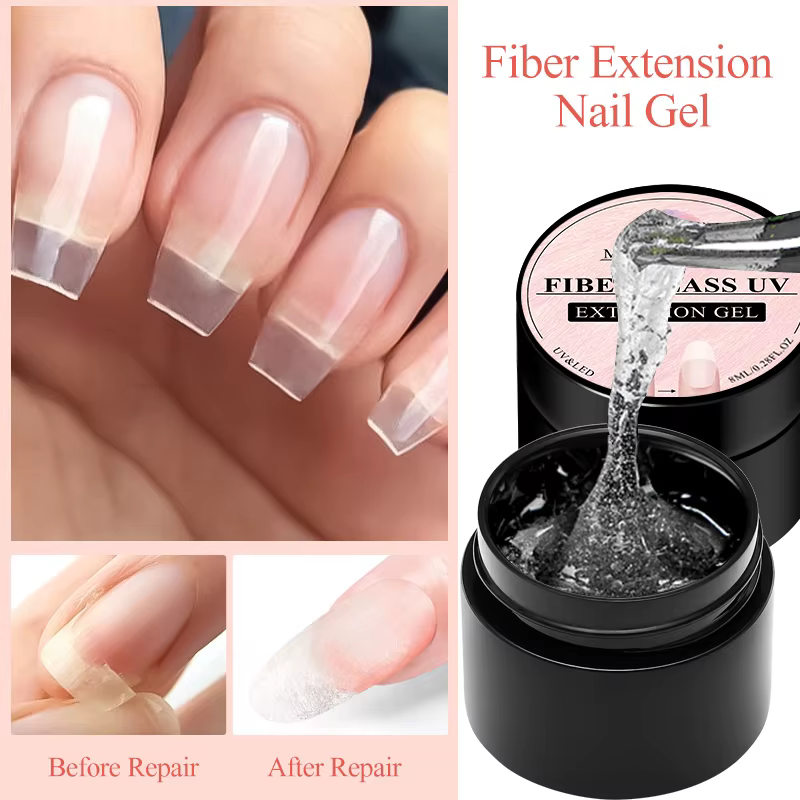 Gel de construction UV rapide en fibre de verre pour ongles