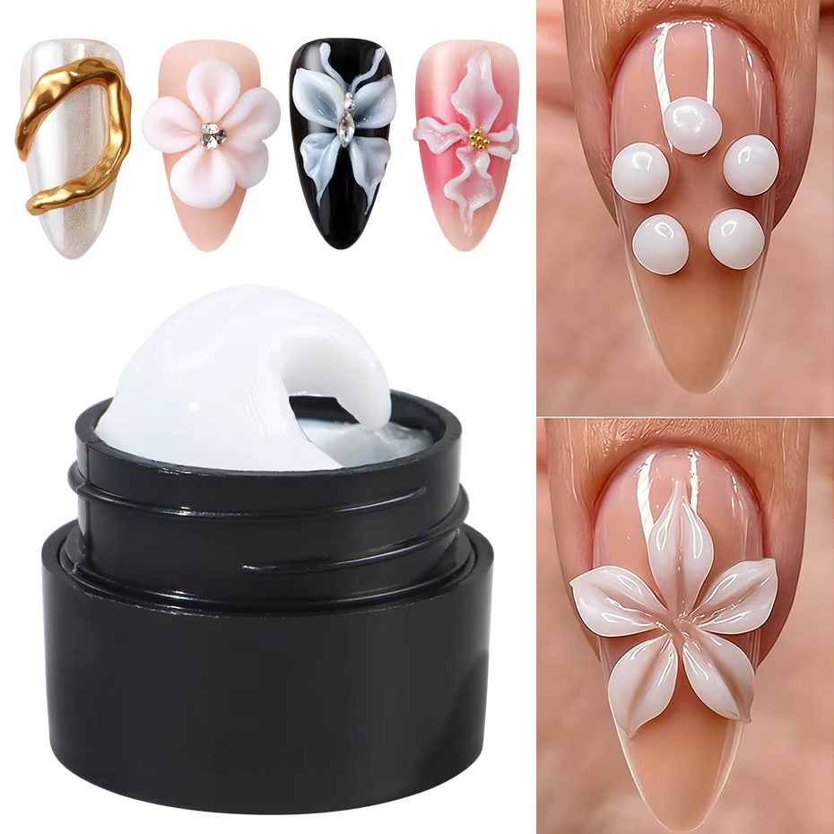 Gel sculptant 3D blanc nacré 5ml pour vernis à ongles