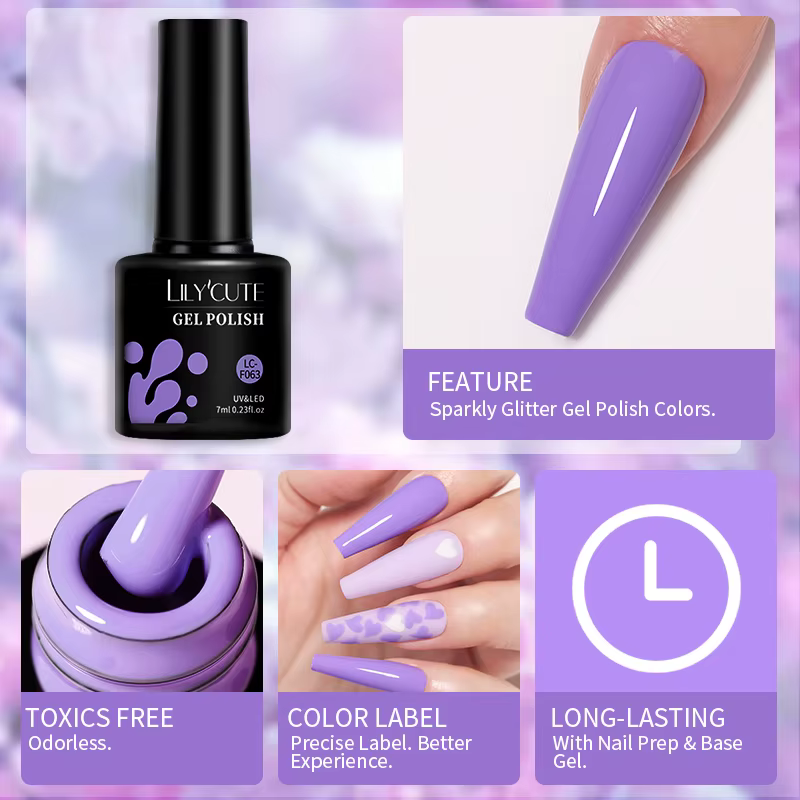 LILYCUTE 7ML paillettes Gel vernis à ongles coloré Semi Permanent tremper UV LED