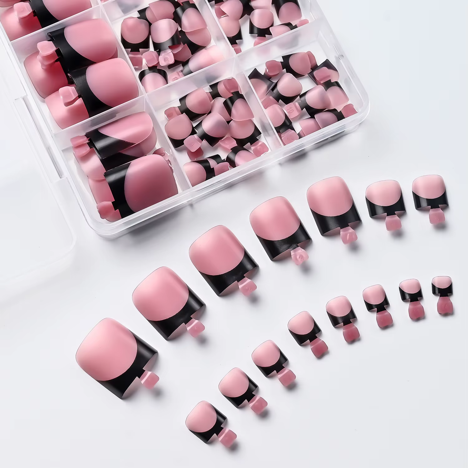 150 faux ongles de pieds noirs
