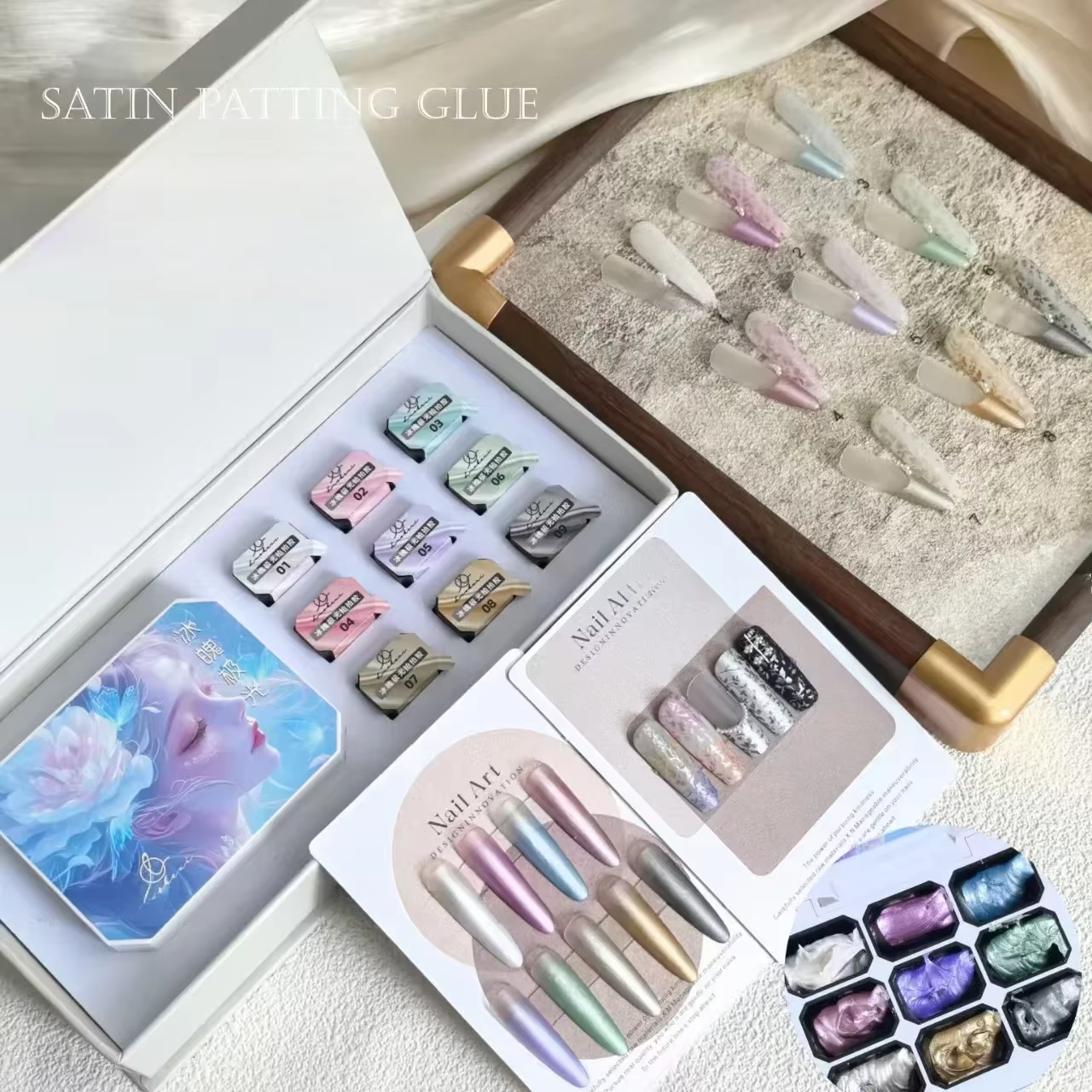Kit de vernis gel perlé pour estampage d'ongles