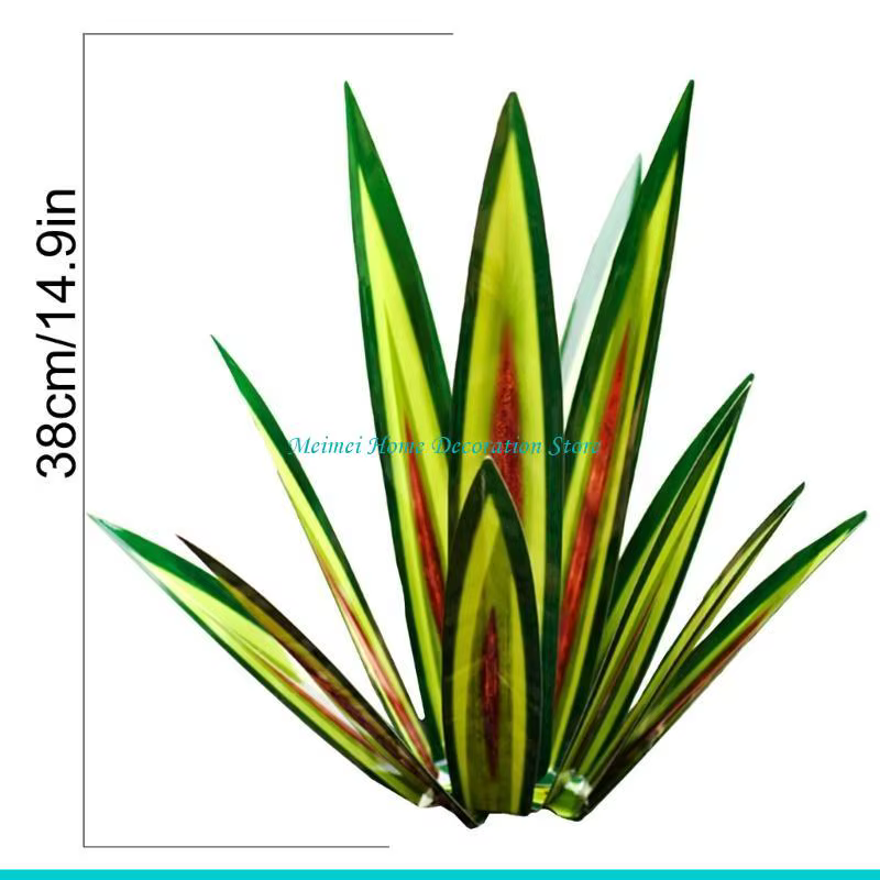 H7BF – décorations jardin en Agave pour piquet extérieur, Sculpture Tequila peinte à main