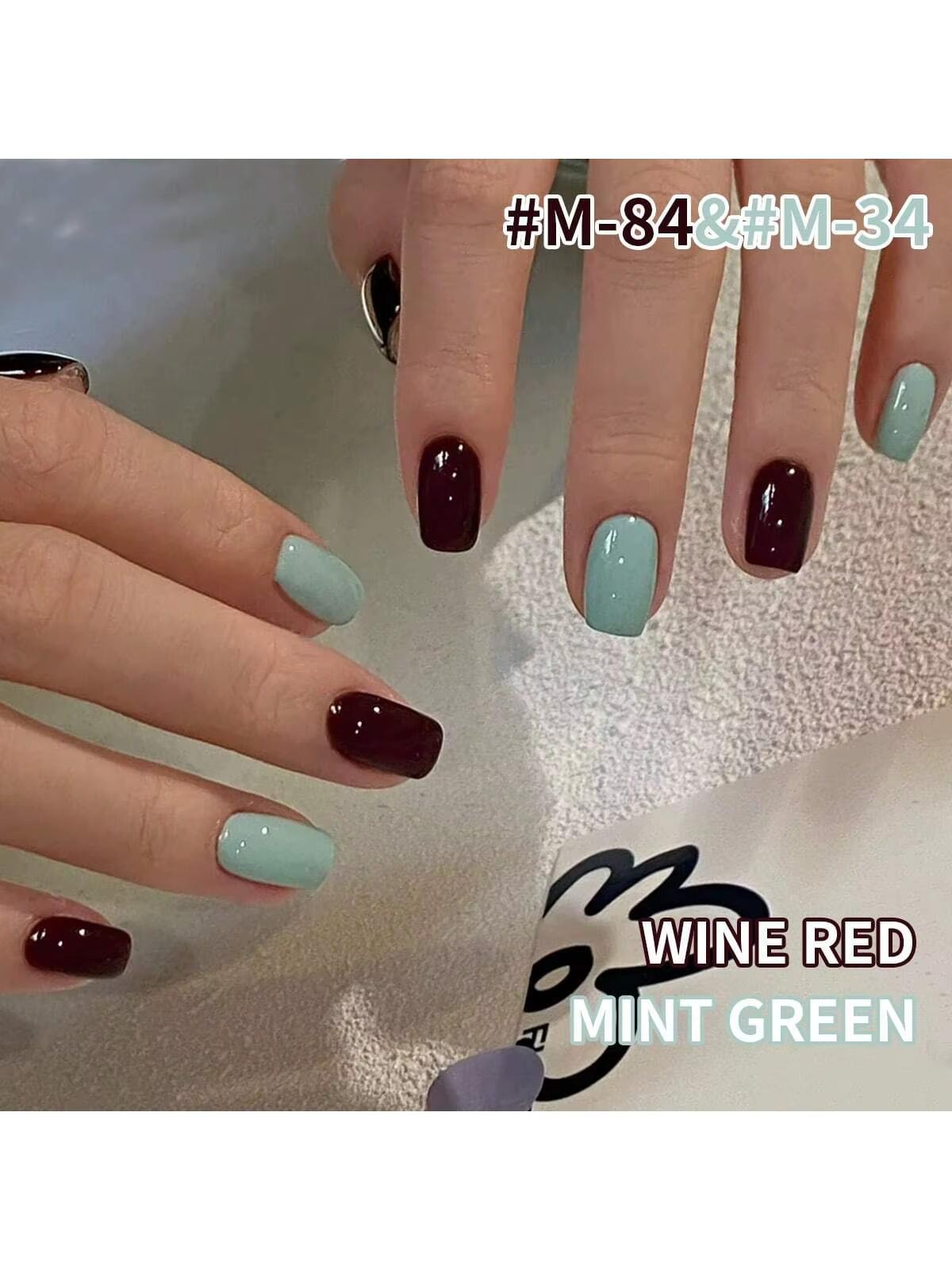 2025 printemps/été Viral vin rouge et vert menthe Mini Duo-ensemble de vernis Gel UV tendance éclaircissant pour les Salons de manucure