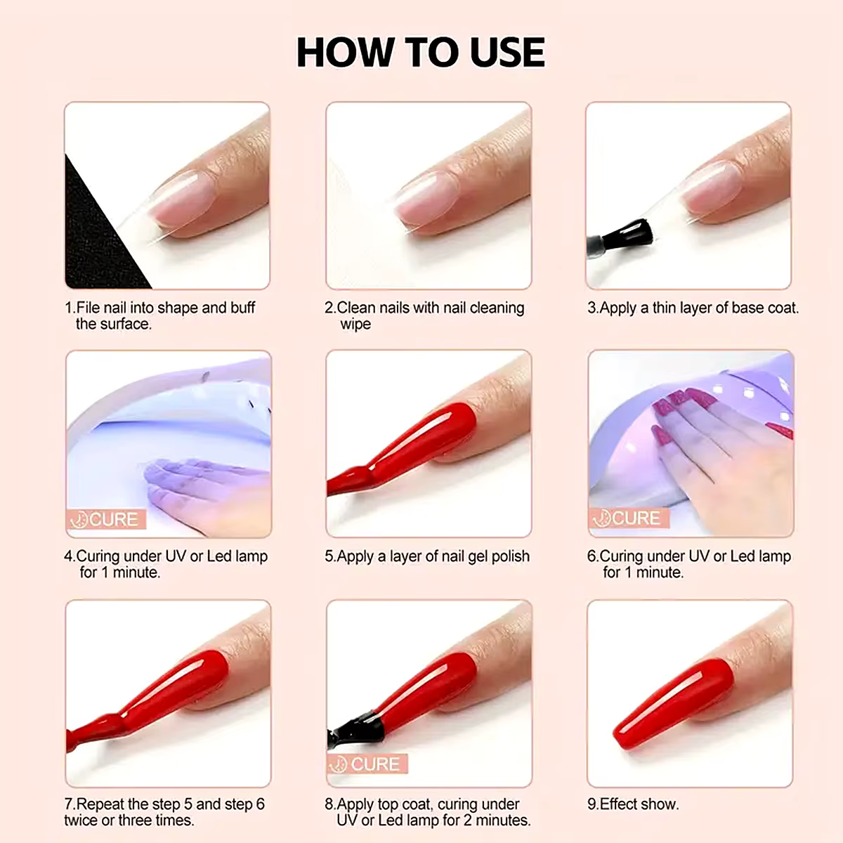 VOKY Ensemble de vernis à ongles gel 7 pièces