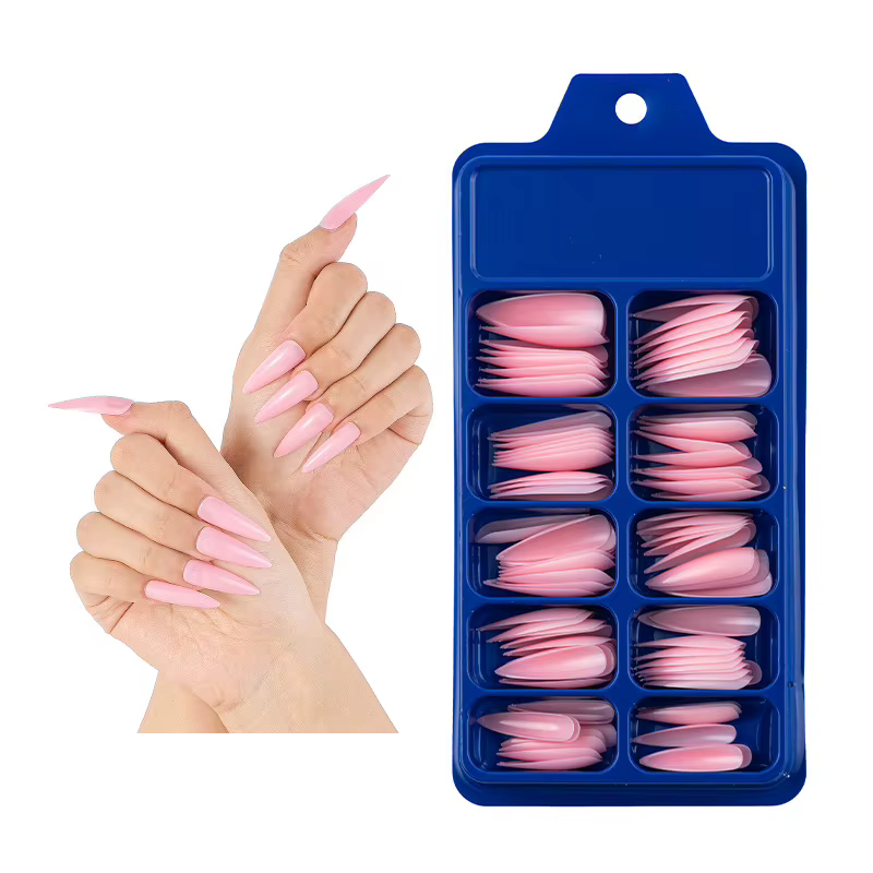 120 pièces/boîte couleur unie faux ongles conseils
