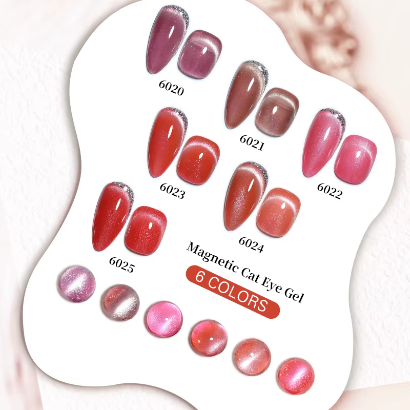 10ml cristal oeil de chat Gel vernis à ongles cerise rubis Gel magnétique tremper UV LED